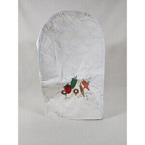 Blender Cover Vintage Quilted Plastic white embroidered vegetable pattern